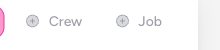 Screenshot: The Team Jobs header showing the Crew and Job buttons on the right, visible to admins only