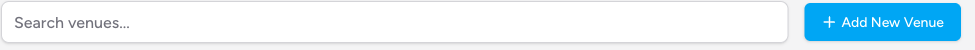 Screenshot: The "Add New Venue" button in the top-right corner of the Venues index page, alongside the search box.