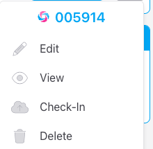 Screenshot: The job card on the Jobs screen showing the three-dot menu open with Edit, View, Pin, and Delete options