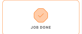 Screenshot: The Job Done button at the top of the sidebar, shown with an orange octagon-check icon